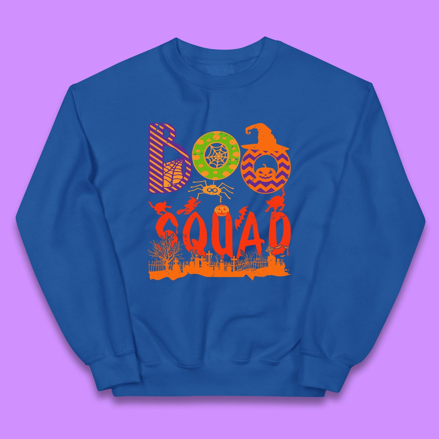 Boo Squad Halloween Matching Costume Horror Boo Crew Kids Jumper