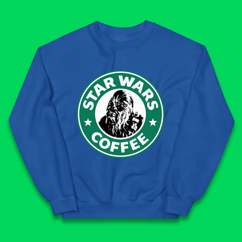 Chewbacca Star Wars Coffee Sci-fi Action Adventure Movie Character Starbucks Coffee Spoof 46th Anniversary Kids Jumper
