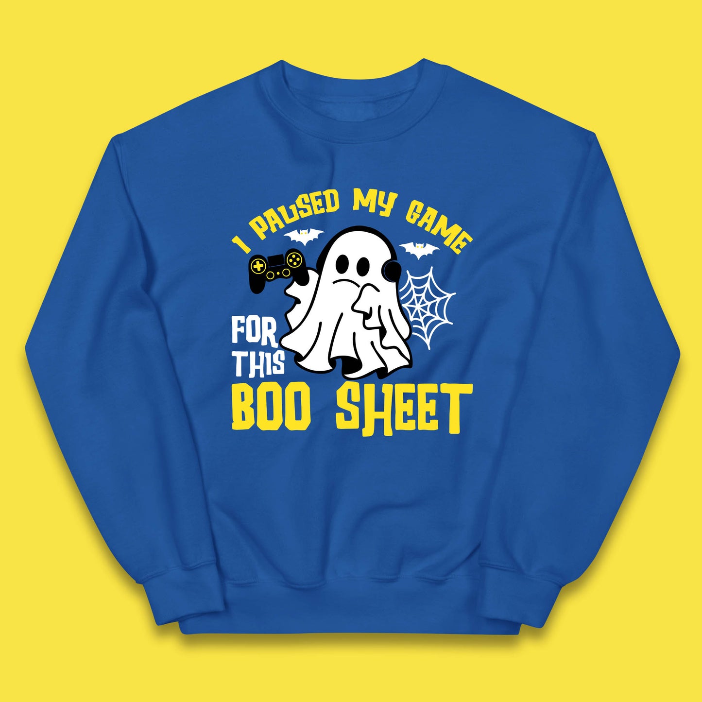 I Paused My Game For This Boo Sheet Ghost With Controller Halloween Gamer Kids Jumper