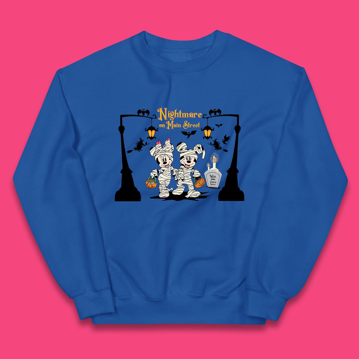 Nightmare On Main Street Disney Halloween Mickey Minnie Mouse Mummy Disneyland Trip Kids Jumper