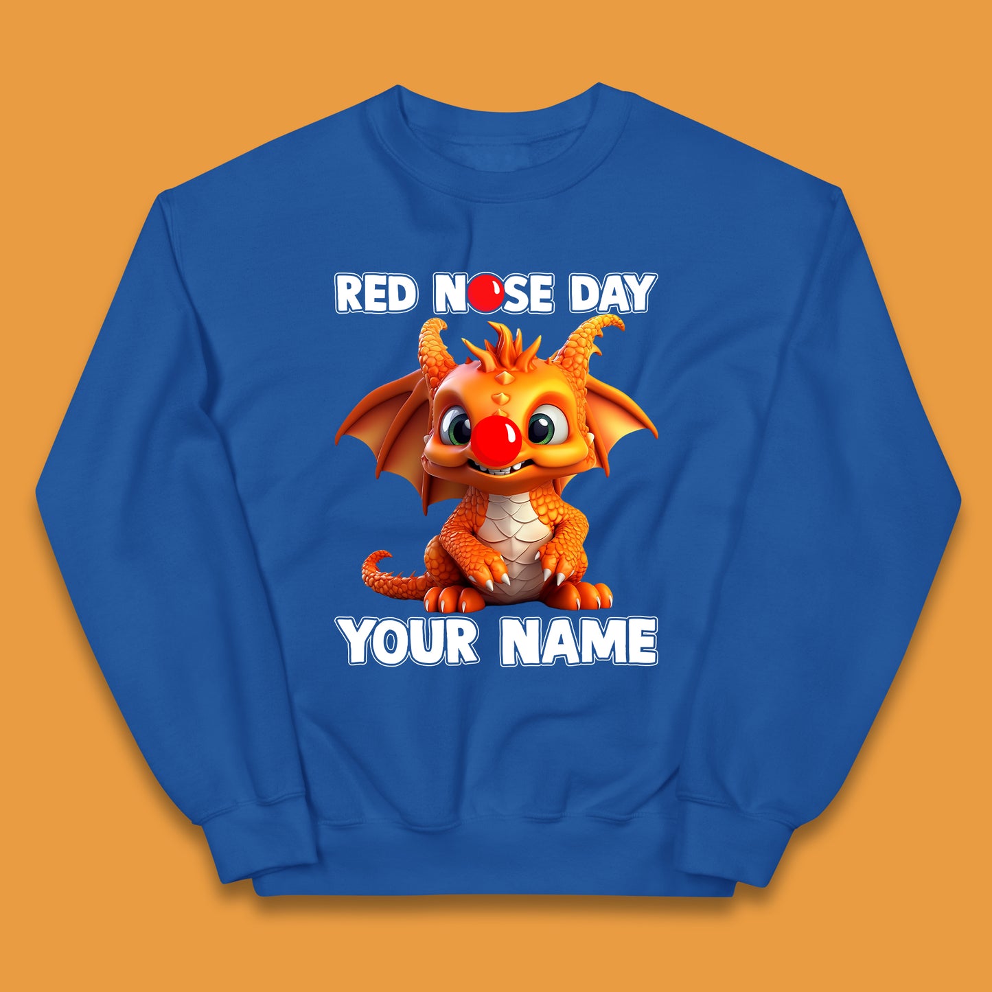 Personalised Red Nose Day Dragon Kids Jumper