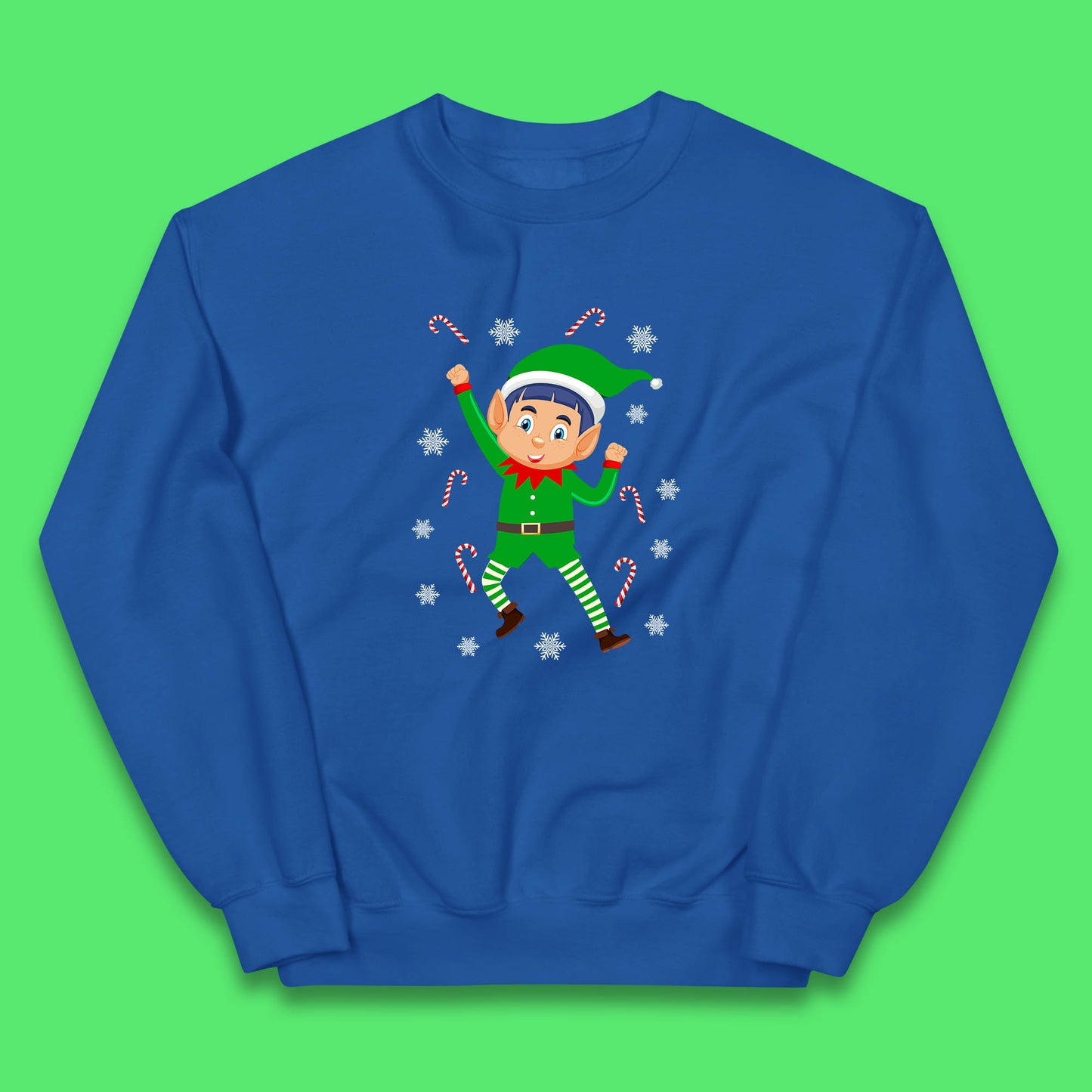 christmas elf cartoon jumper