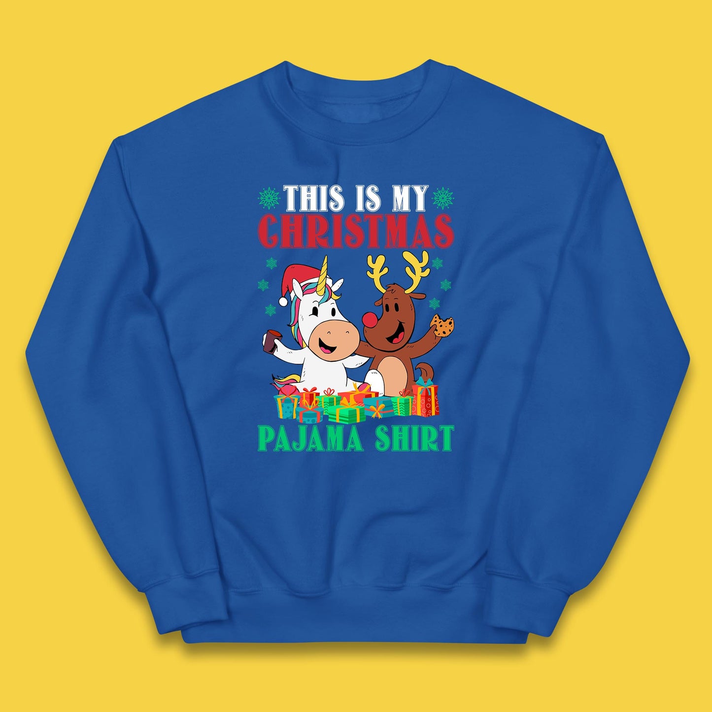 christmas unicorn reindeer jumper