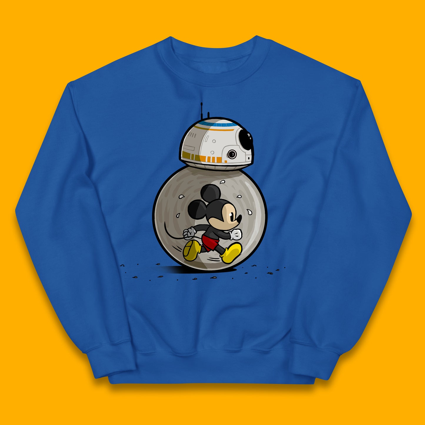 Disney Mickey Mouse BB-8 Funny Star Wars BB8 Running Mickey Disney Trip Star Wars 46th Anniversary Kids Jumper