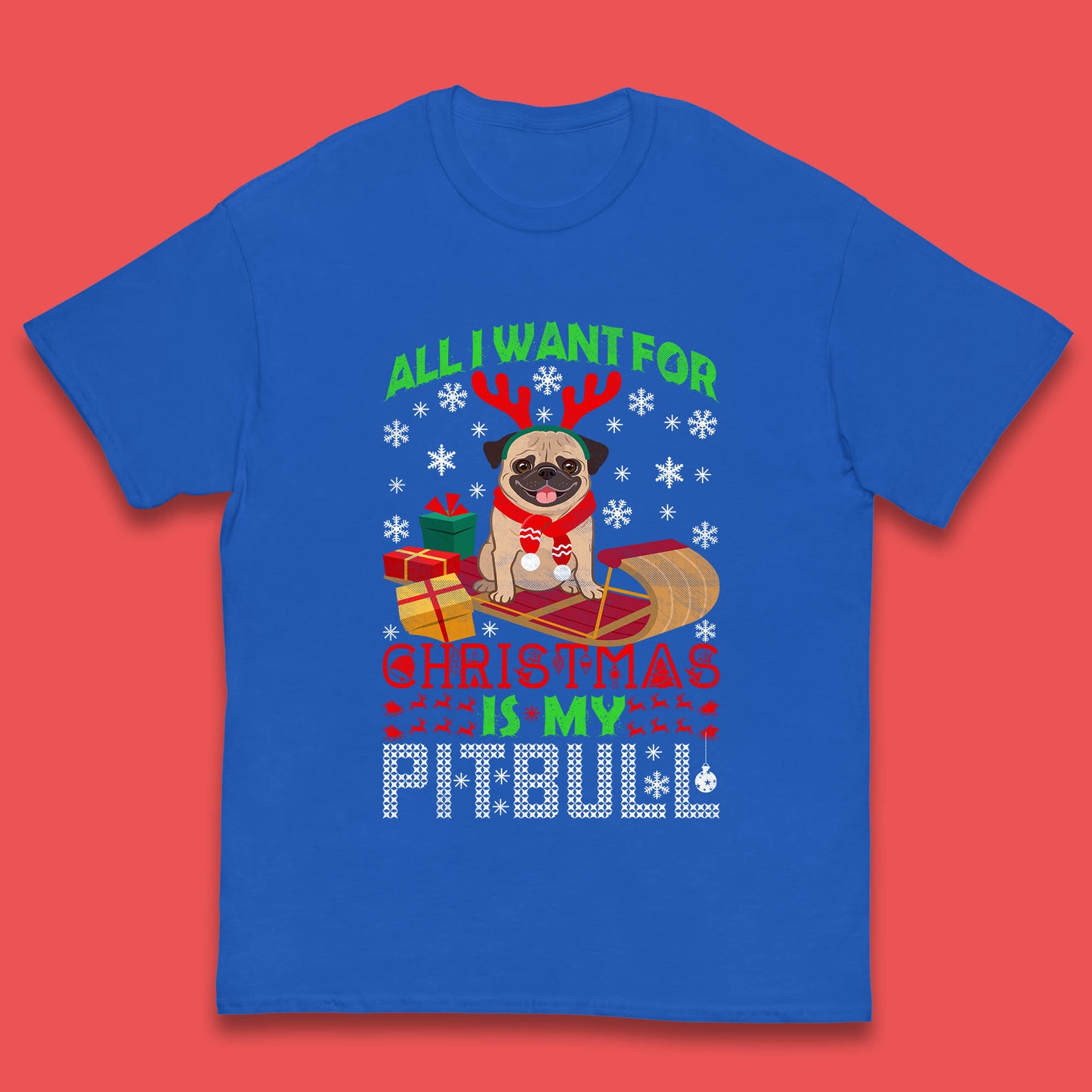 christmas pitbull t shirt