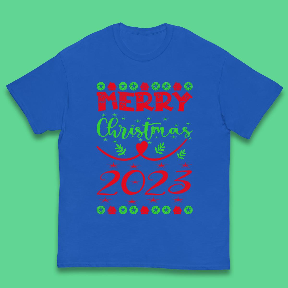 Merry Christmas 2023 Winter Holiday Xmas Festive Celebration Kids T Shirt