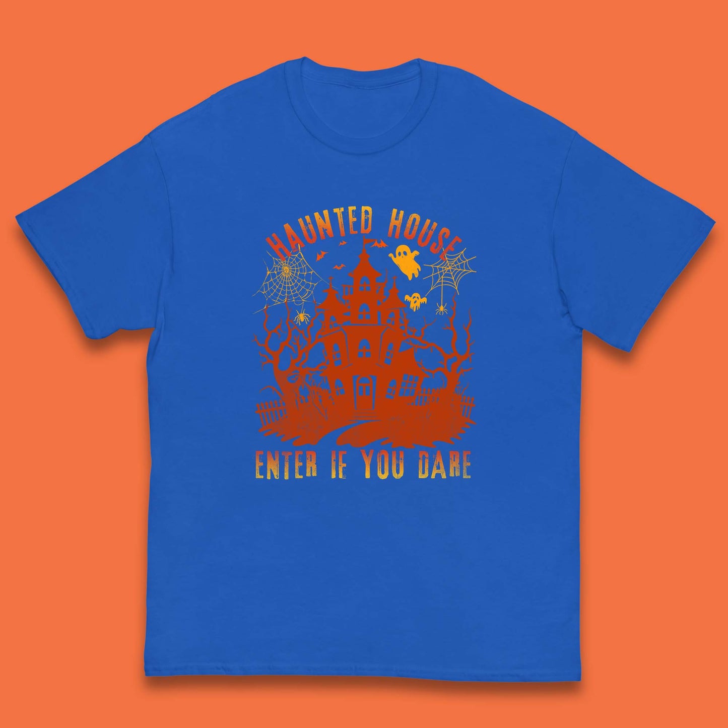 Haunted House Enter If You Dare Scary Halloween Nightmare House Spooky Season Halloween Party Kids T Shirt