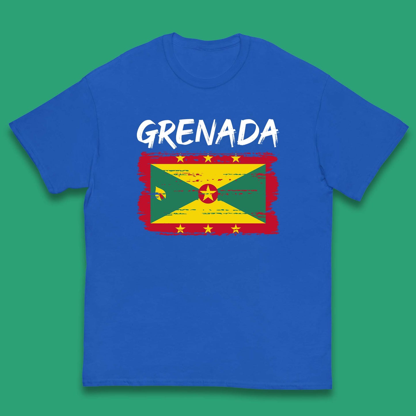 Grenada Flag Distressed Grenadian Heritage Country In The Caribbean Kids T Shirt