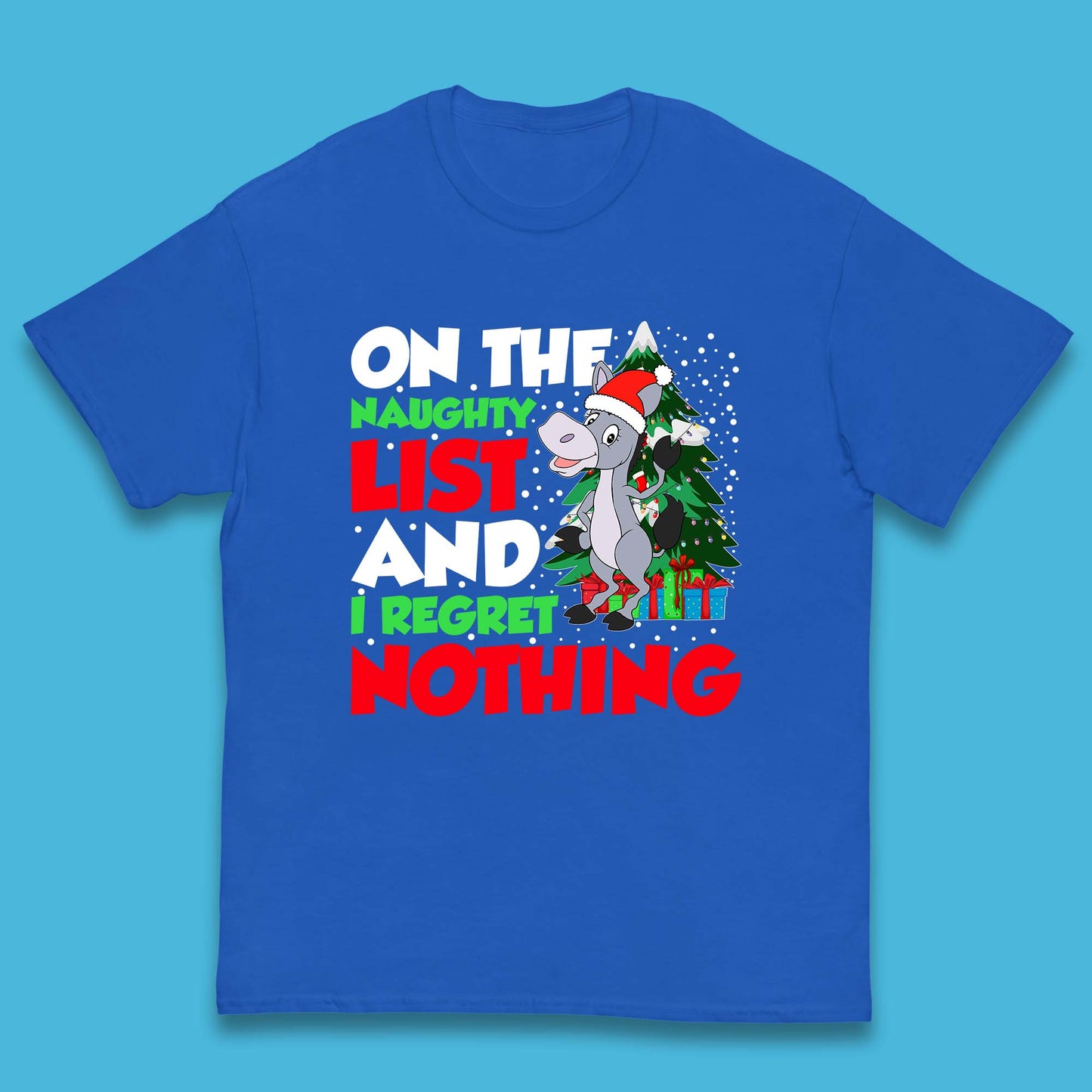 Donkey Christmas Naughty List Kids T-Shirt