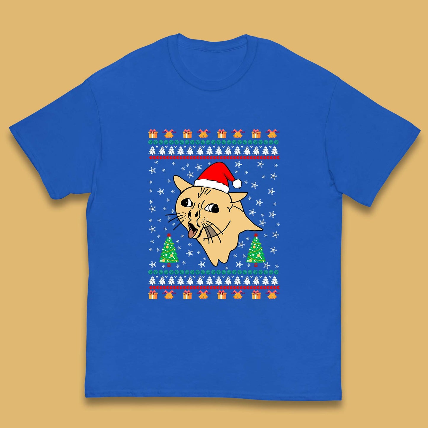 coughing cat christmas t shirt