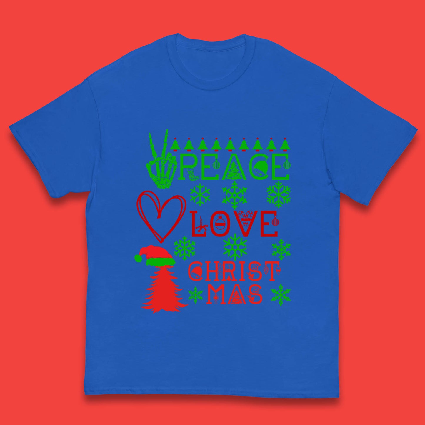 Peace Love Christmas Kids T-shirt