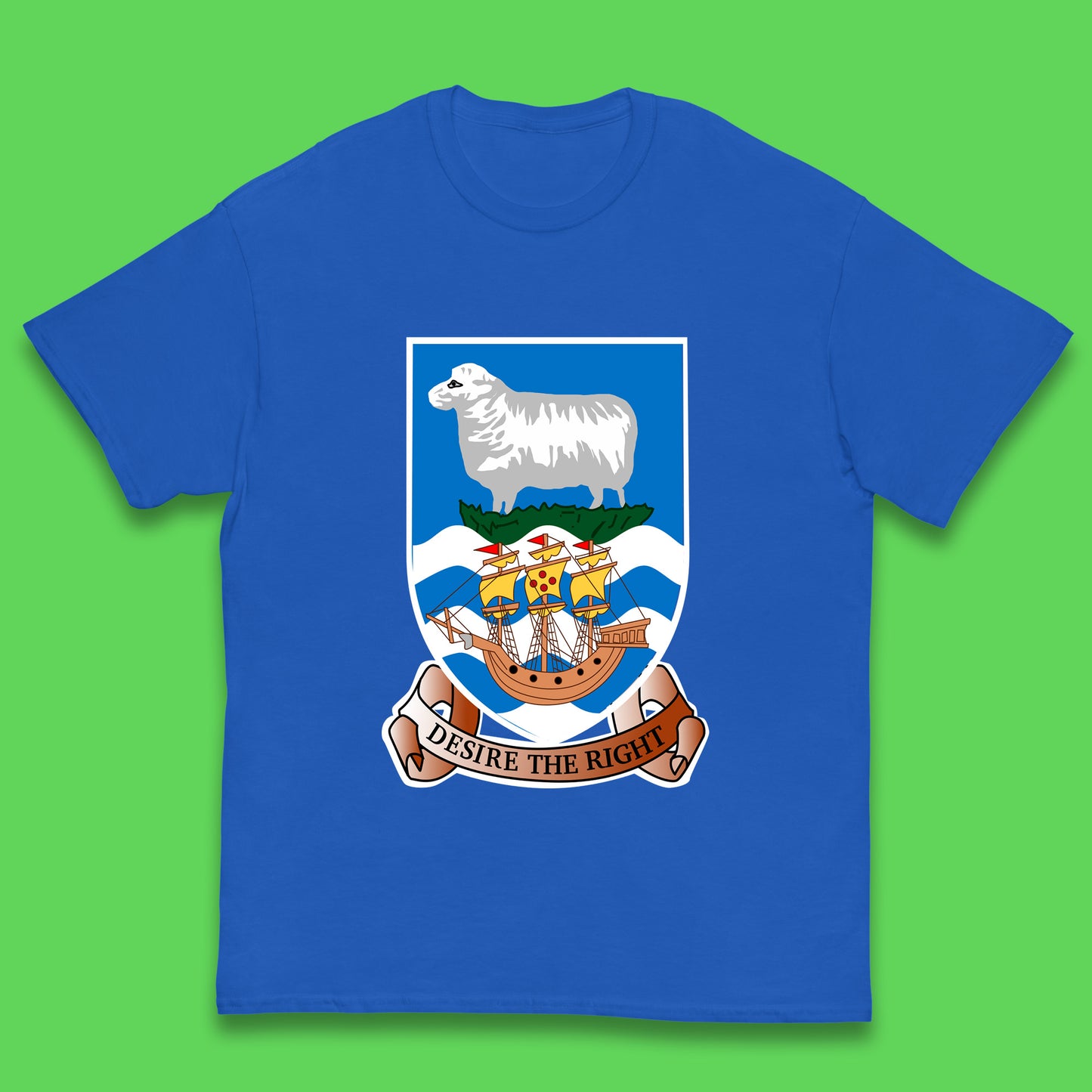 Coat Of Arms Of The British Overseas Territory Falkland Islands Coat Of Arms Of The Falkland Islands Flag Kids T Shirt