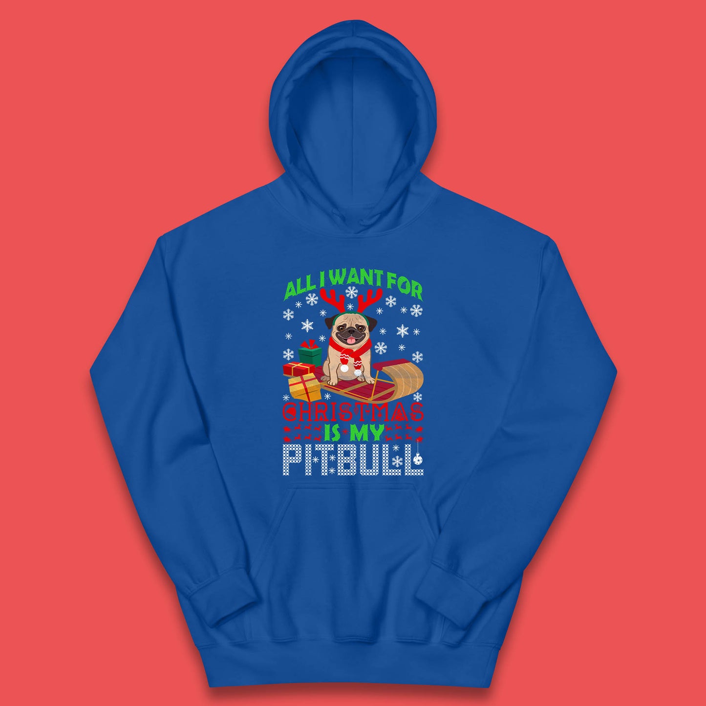 christmas pitbull hoodie