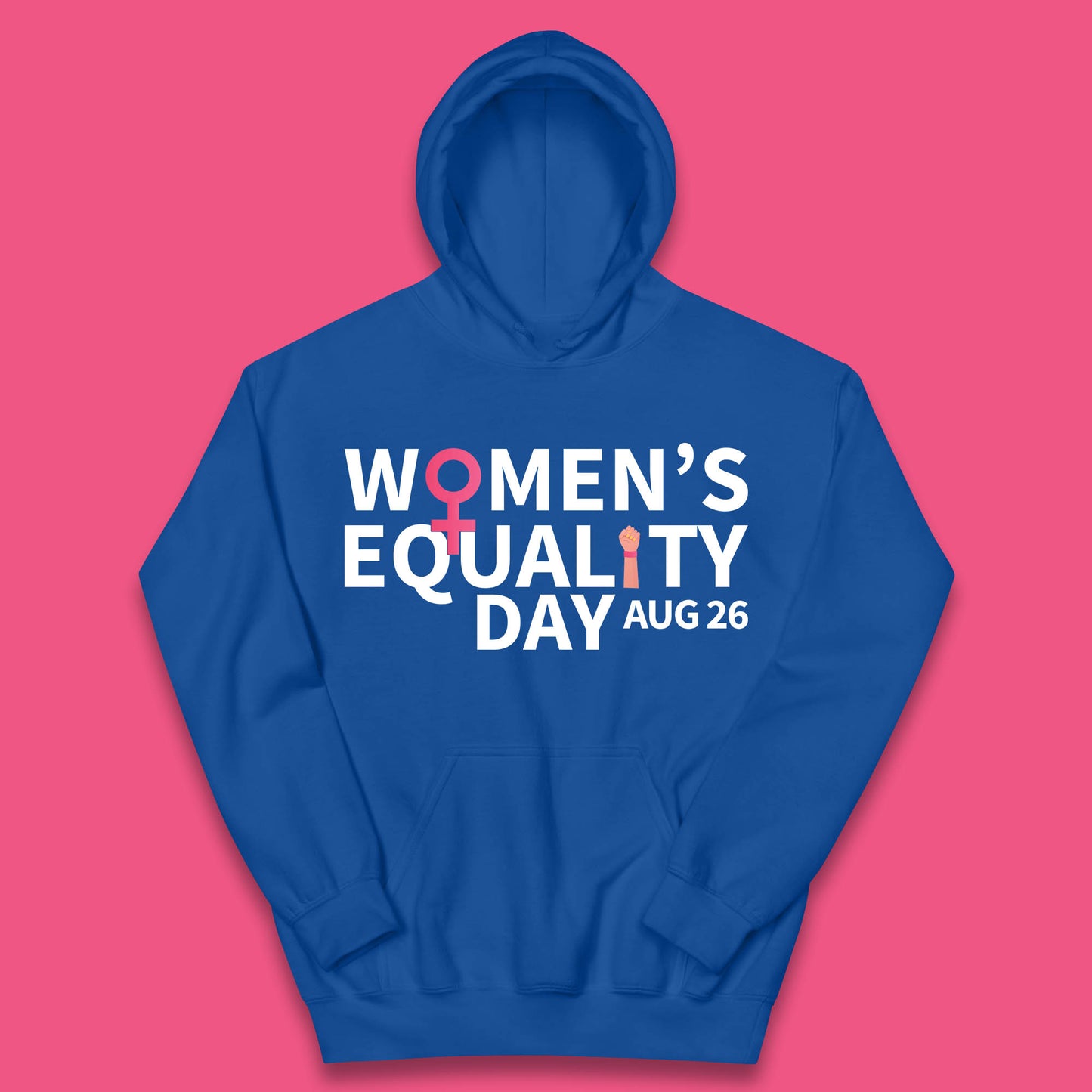 Women Equality Day Aug 26th Girls Power Female Support Women Rights Empowerment Kids Hoodie