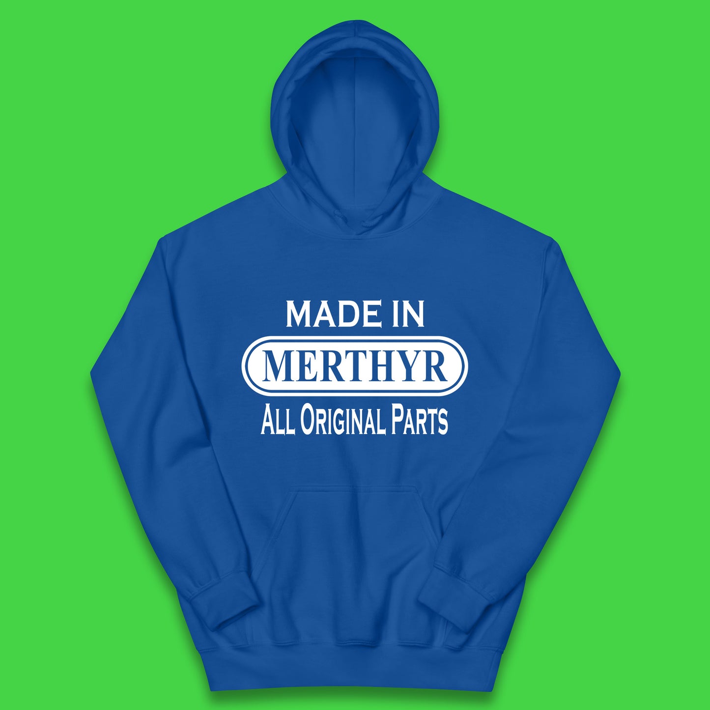Made In Merthyr All Original Parts Vintage Retro Birthday Merthyr Tydfil Town In Wales Kids Hoodie