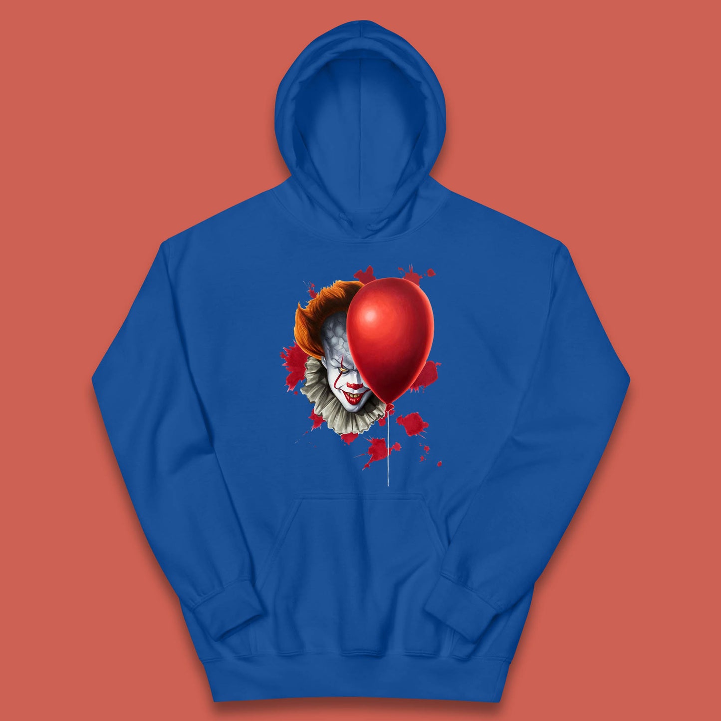 IT Pennywise Clown With Balloon Halloween Evil Clown Costume Horror Movie Serial Killer Kids Hoodie