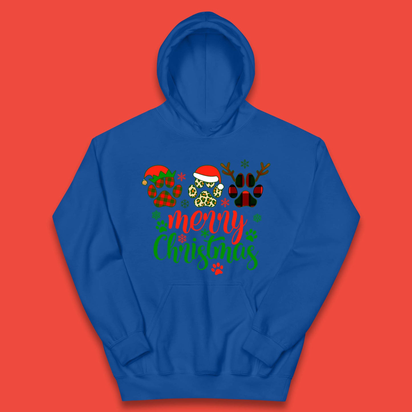 dog & cat paws christmas hoodie