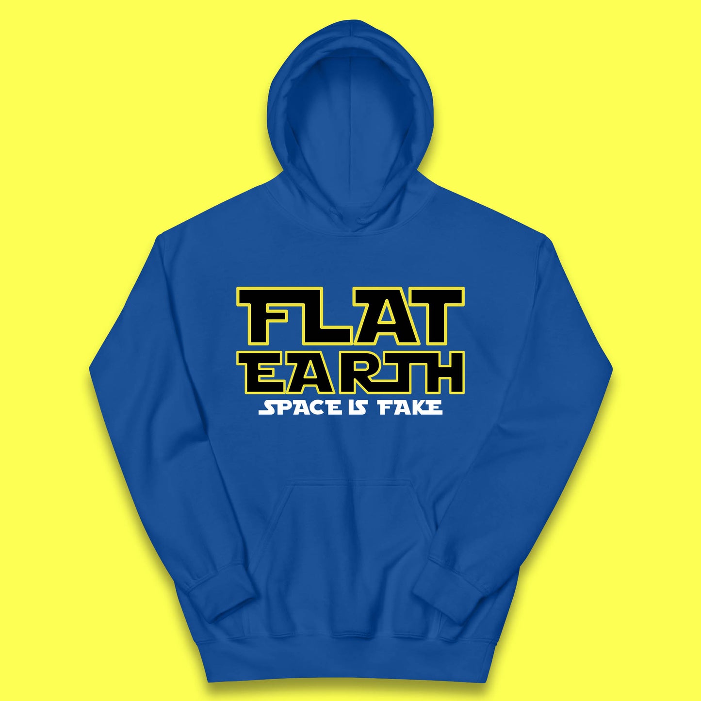 Flat Earth Space Is Fake Funny Conspiracy The Force Awakens Inspired NASA Lies Star Wars Inspired Kids Hoodie