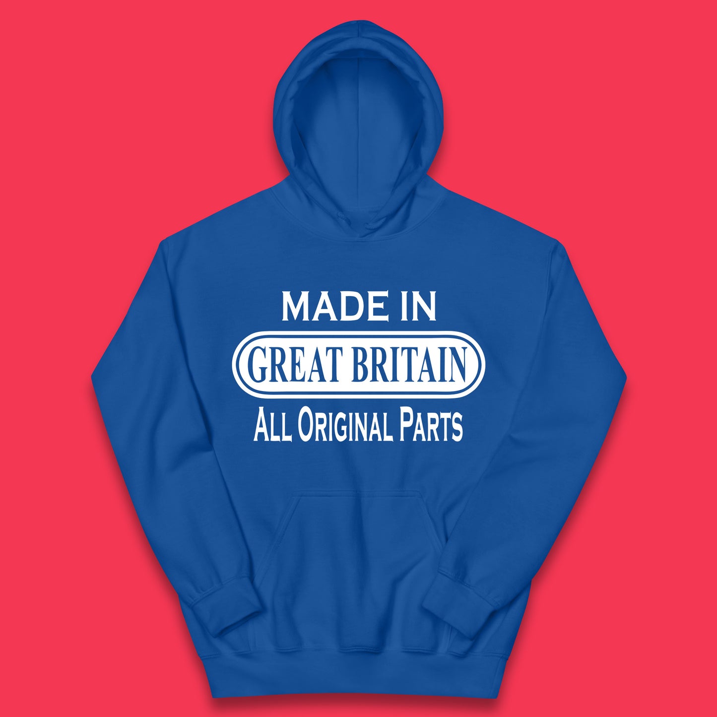 Made In Great Britain All Original Parts Vintage Retro Birthday British Born United Kingdom Country In Europe Kids Hoodie