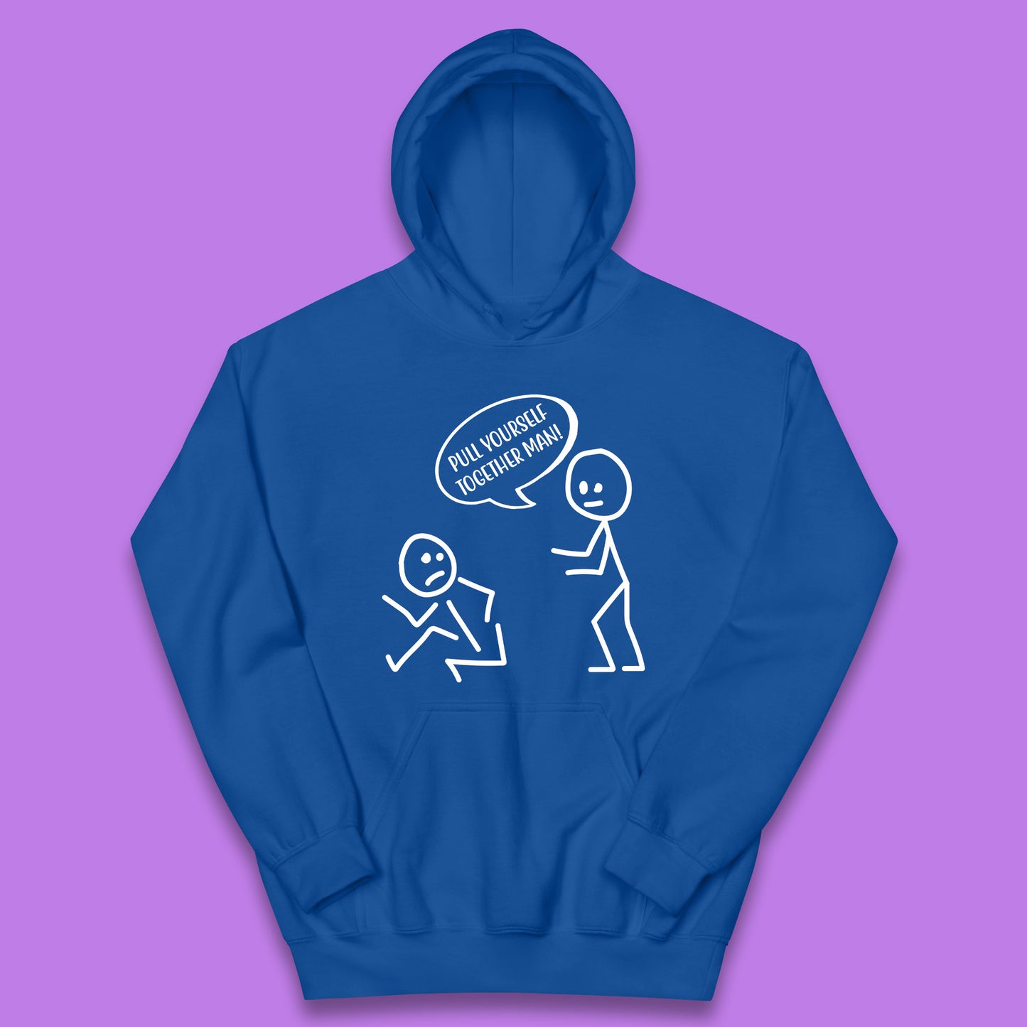 Pull Yourself Together Man! Novelty Sarcastic Funny Stick Figure Kids Hoodie