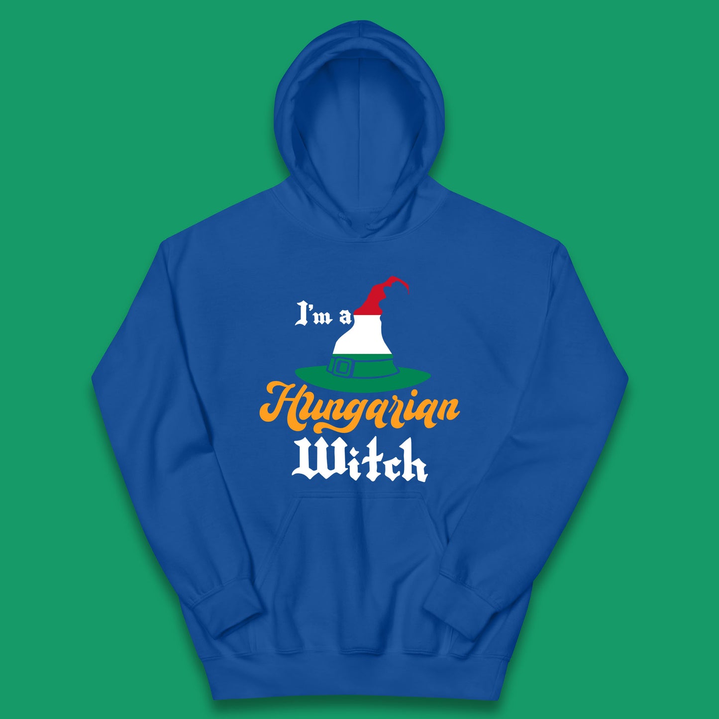 I'm A Hungarian Witch Halloween Witch Hat Hungarian Flag Kids Hoodie