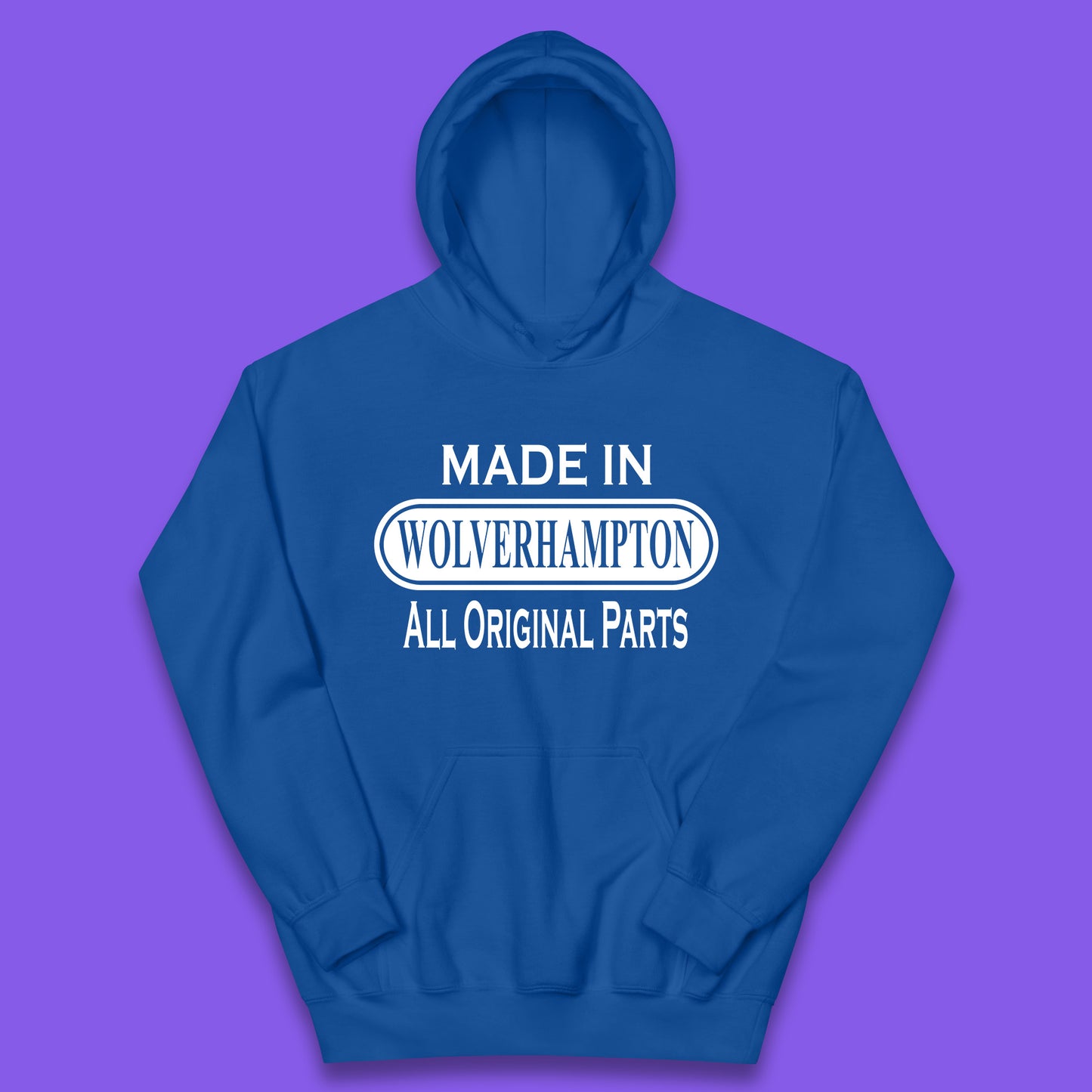 Made In Wolverhampton All Original Parts Vintage Retro Birthday City In West Midlands, England Gift Kids Hoodie