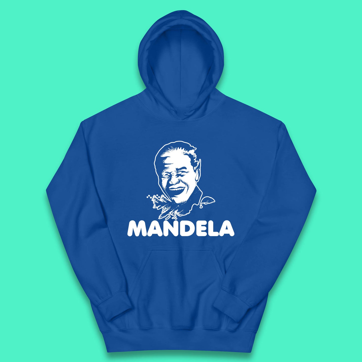 Mandela Portrait Art Black Lives Matter Nelson Mandela International Day Kids Hoodie