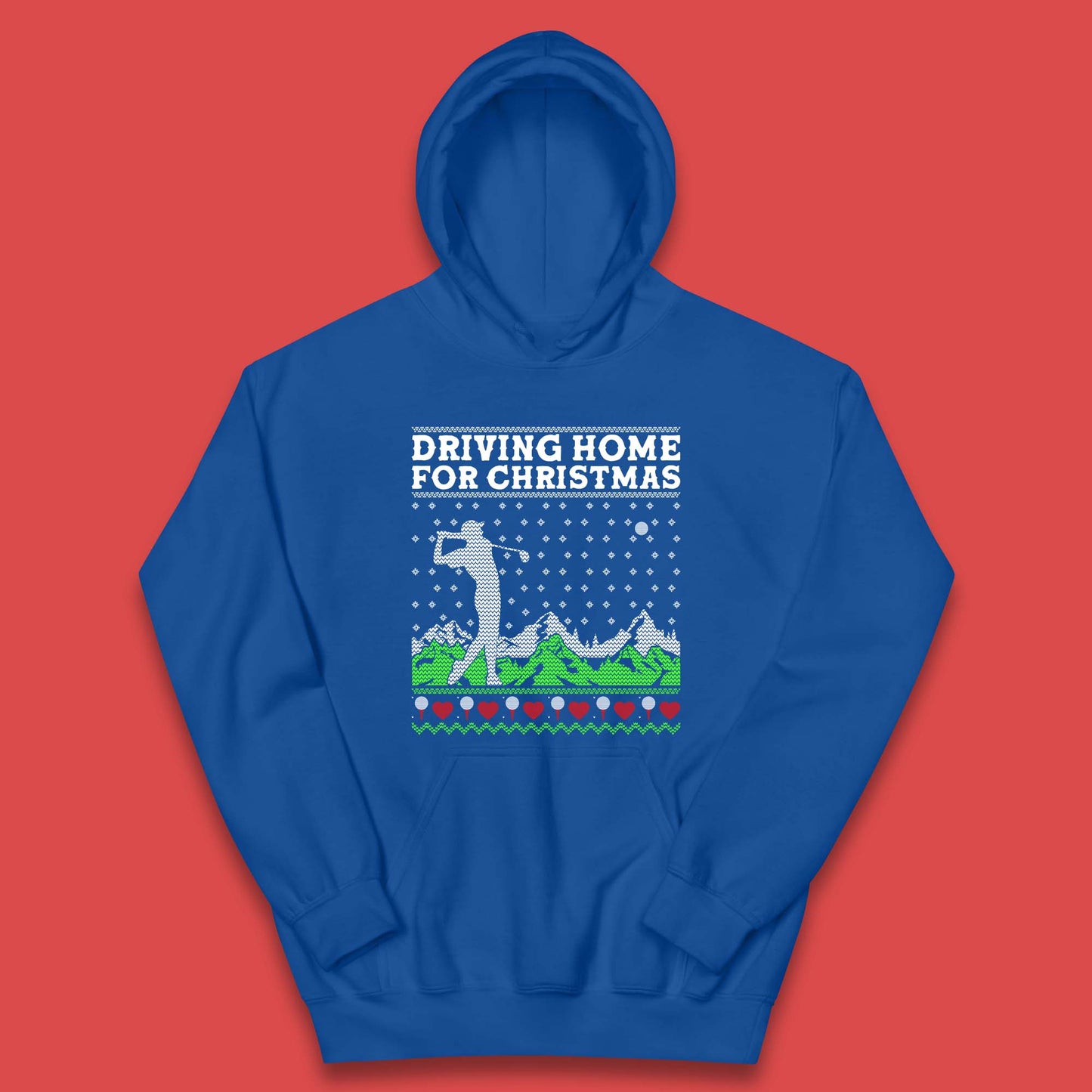 Driving Home For Christmas Golf Kids Hoodie