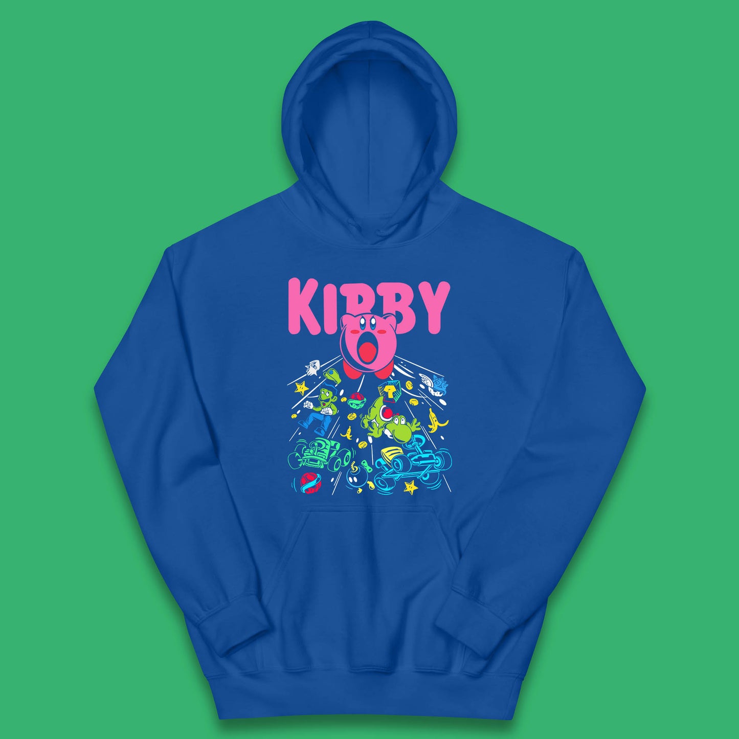 Kirby Consume Karting Mario Kart Ghost Band Heavy Metal Kirby Retro Gaming Kids Hoodie