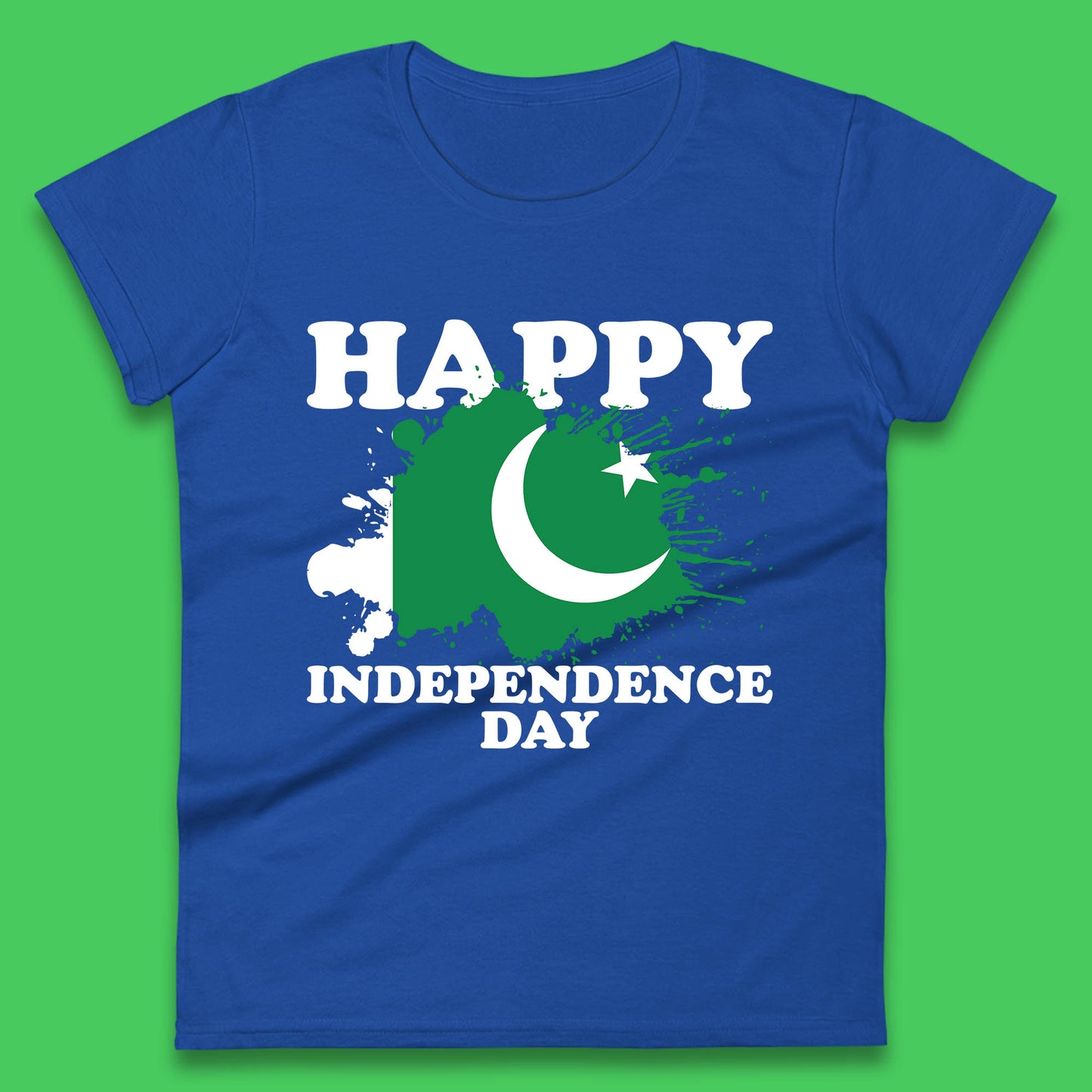 Happy Independence Day Pakistan 14th August Patriotic Pakistani Flag Womens Tee Top