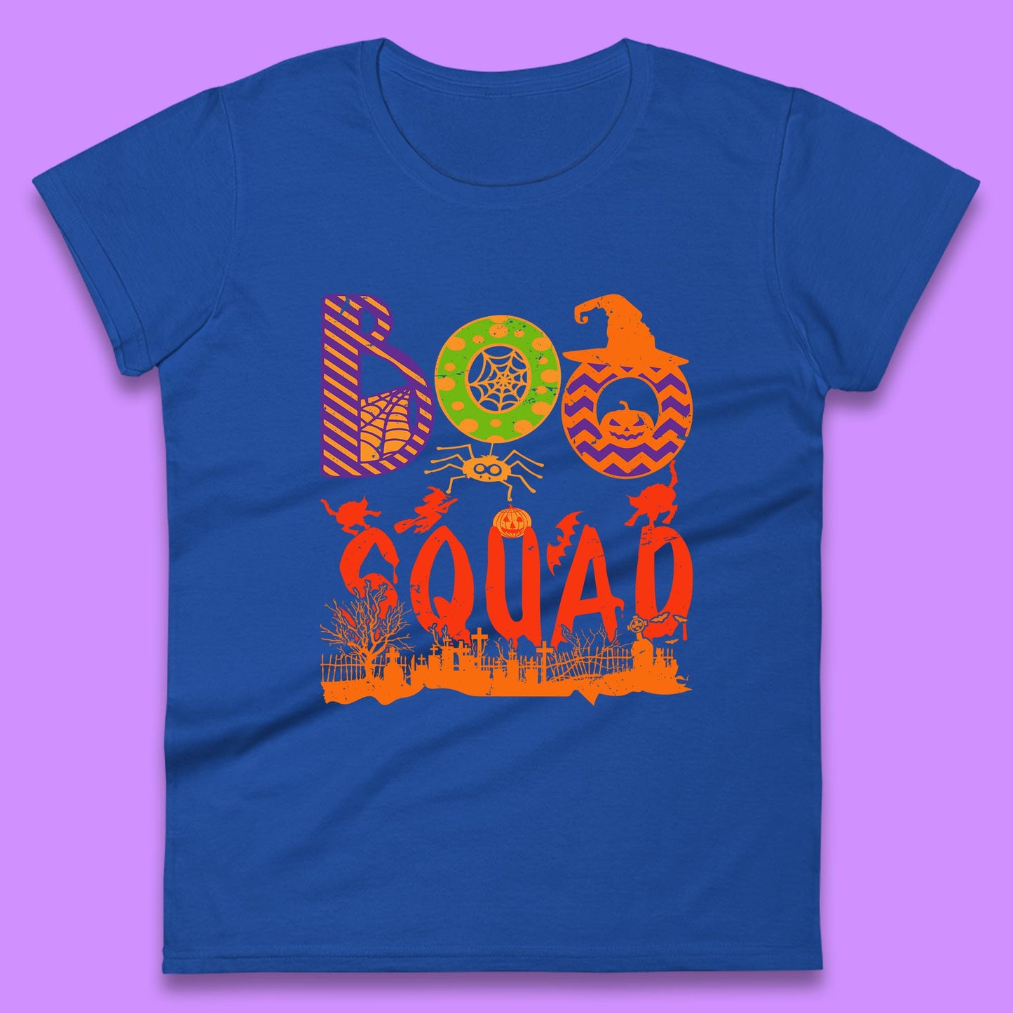 Boo Squad Halloween Matching Costume Horror Boo Crew Womens Tee Top
