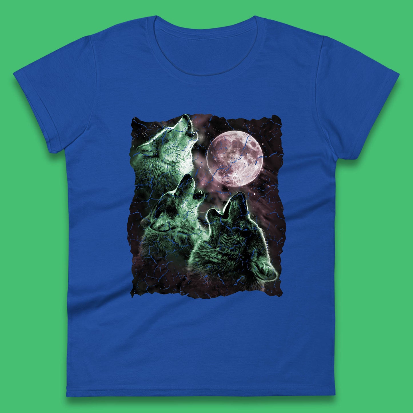 Three Wolf Howling At Moon Wild Free Wolves Three Wolf Dog Animal The Mountain Womens Tee Top