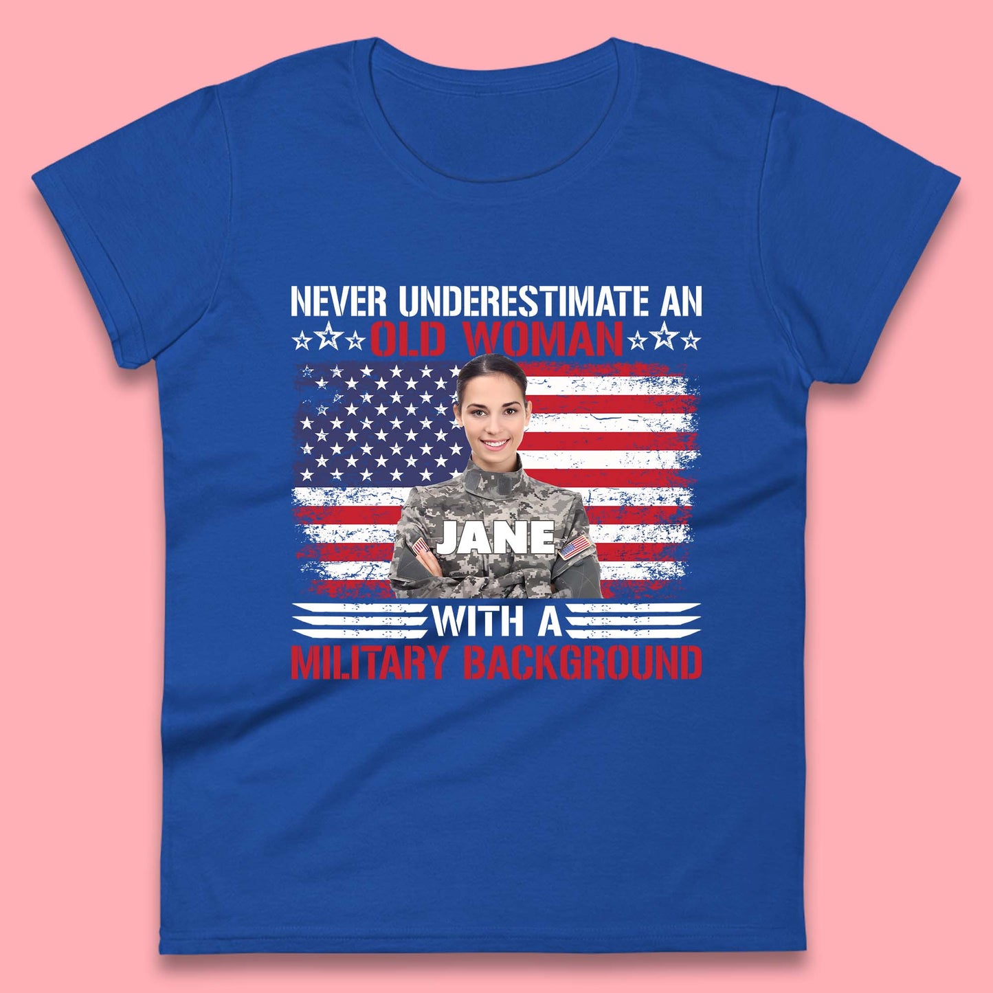 Personalised Never Underestimate An Old Woman T-Shirt