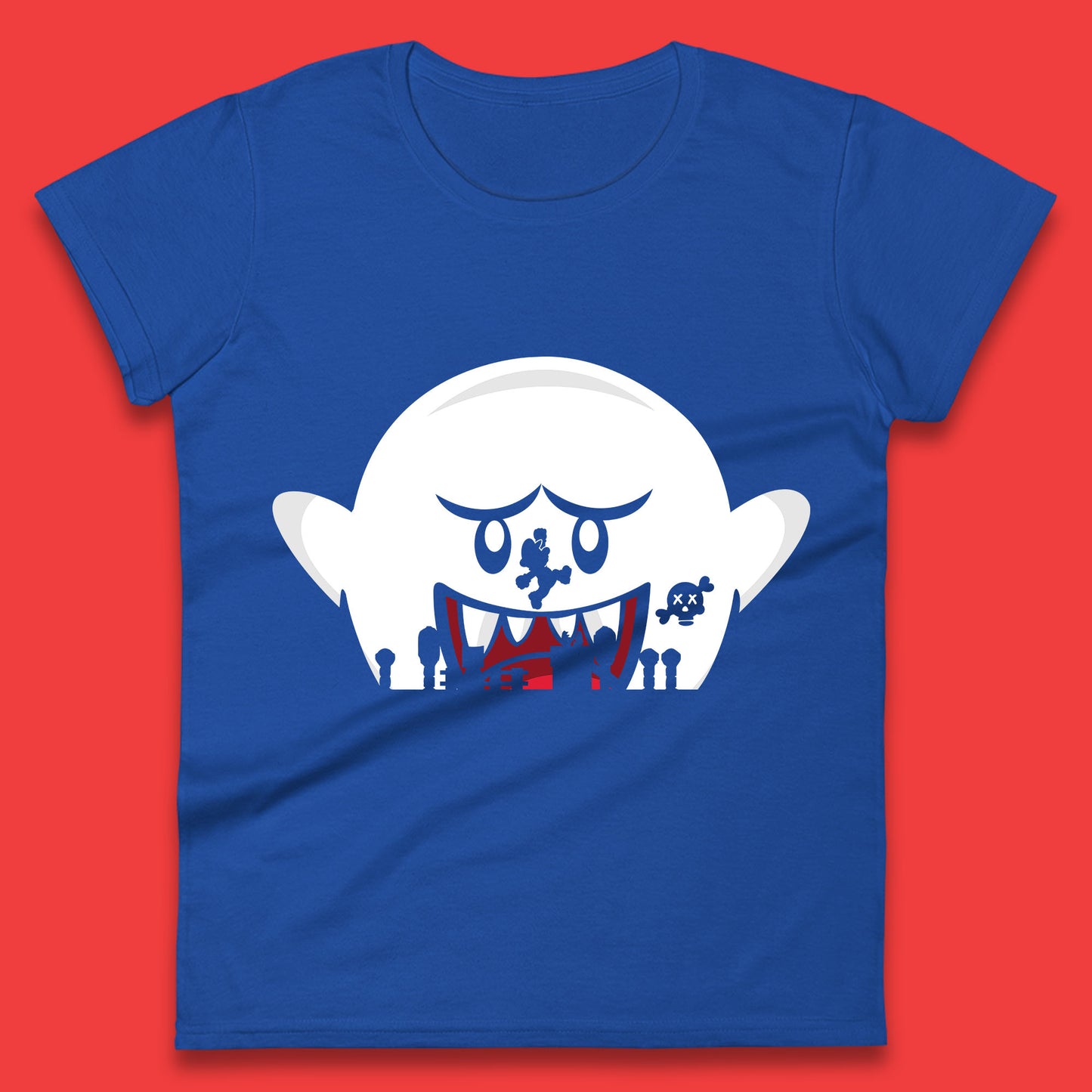 Super Mario Boo Trick Or Treat Halloween Nintendo Mario Iconic Ghost Boo Womens Tee Top