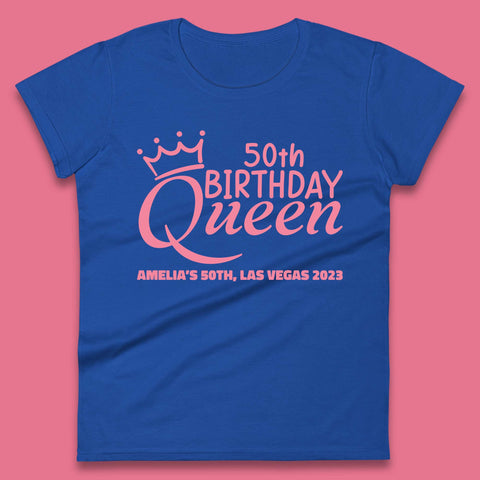 Personalised Birthday Queen Custom Birthday Year Your Name City And Year Birthday Party Womens Tee Top