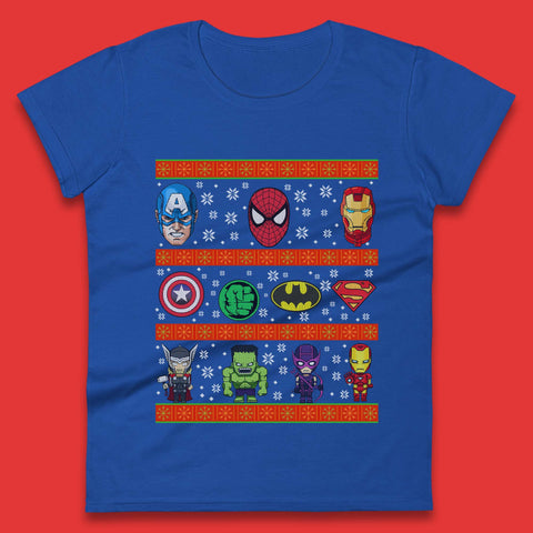 Avengers Superhero Christmas Womens T-Shirt