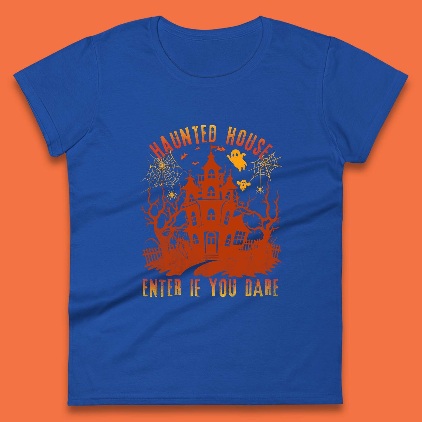 Haunted House Enter If You Dare Scary Halloween Nightmare House Spooky Season Halloween Party Womens Tee Top