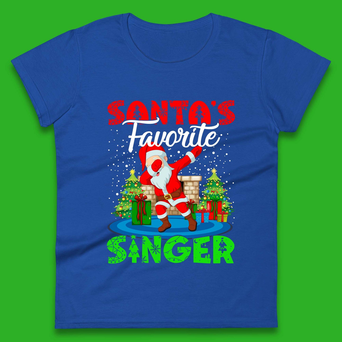 christmas dabbing santa womens top