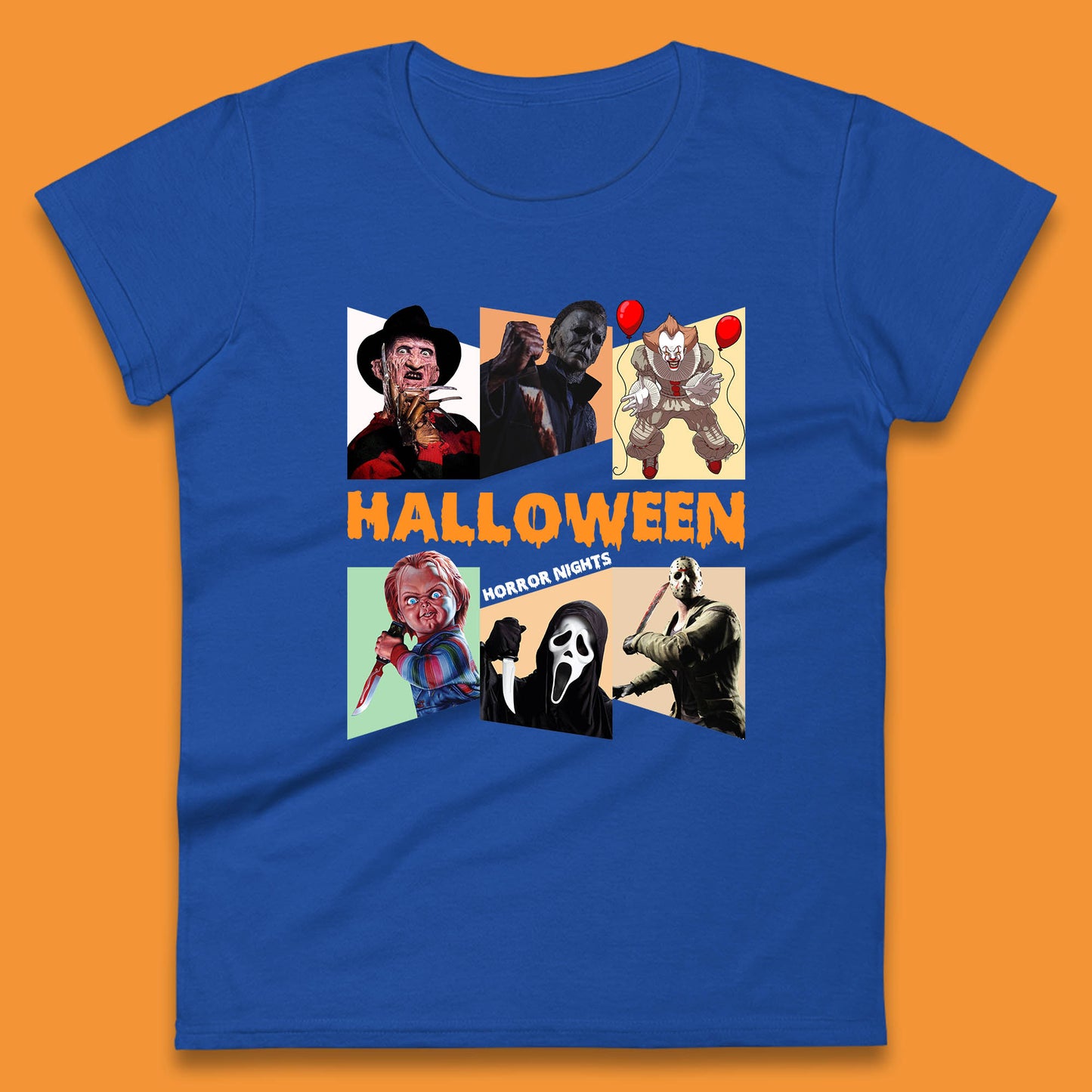 Halloween Horror Nights Horror Movie Characters Halloween Villians Serial Killers Womens Tee Top