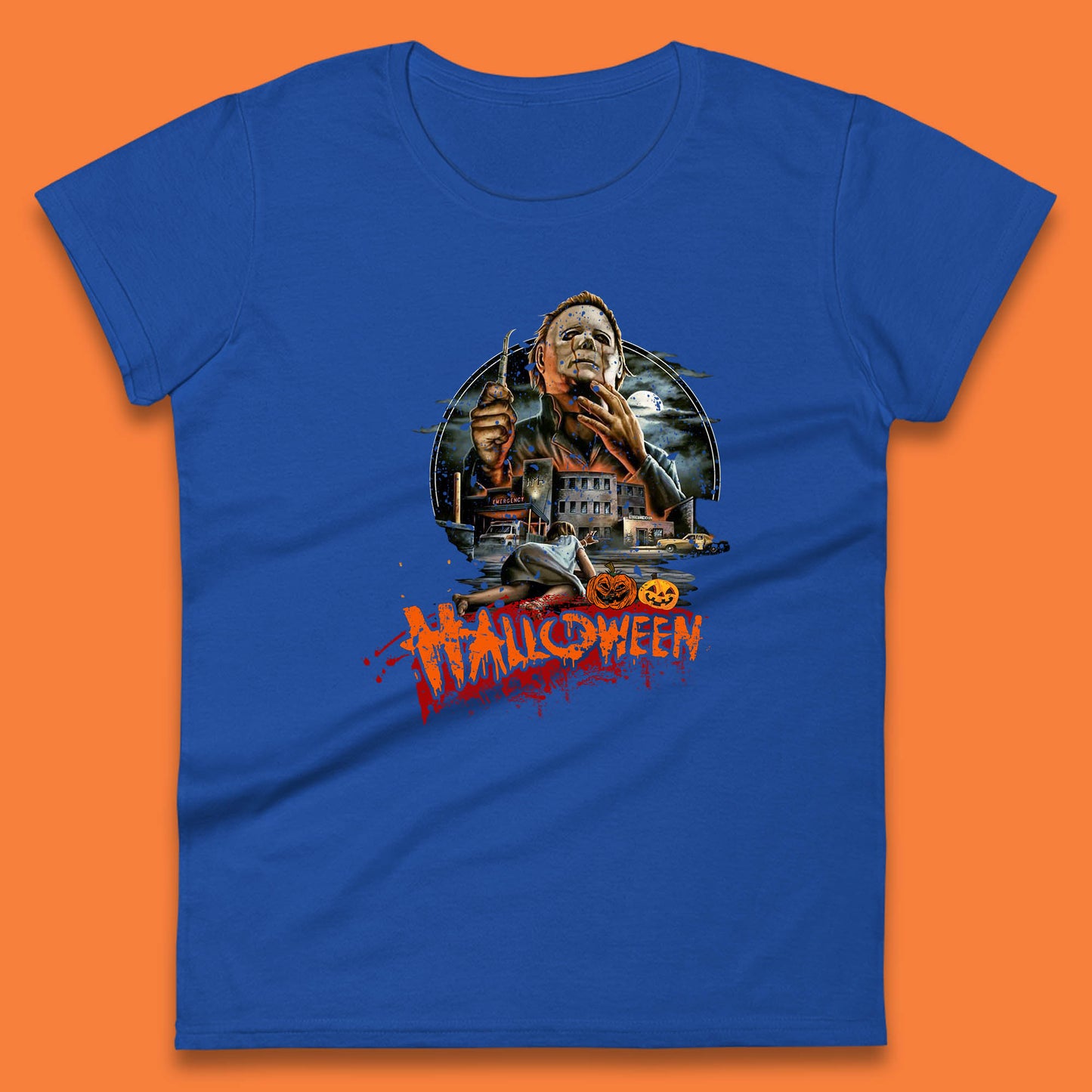 Halloween II The Nightmare Isn't Over Vintage Halloween Movie Poster Micheal Myers Horror Character Womens Tee Top