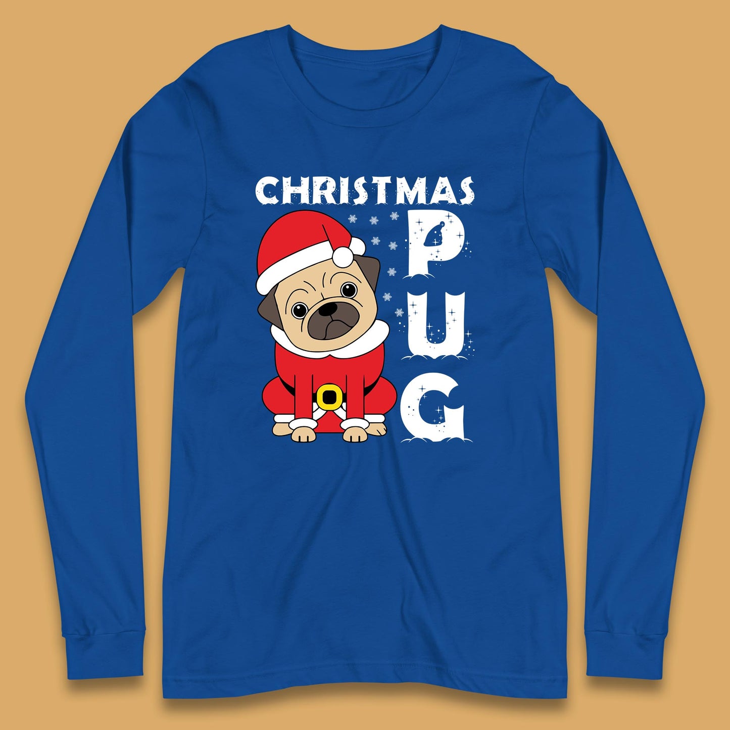 christmas pug dog long sleeve t shirt