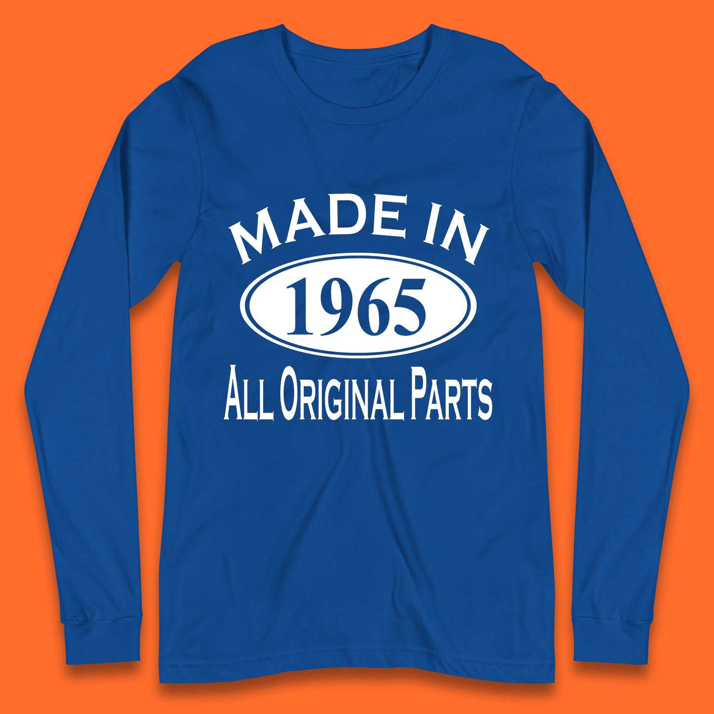 Made In 1965 All Original Parts Vintage Retro 58th Birthday Funny 58 Years Old Birthday Gift Long Sleeve T Shirt