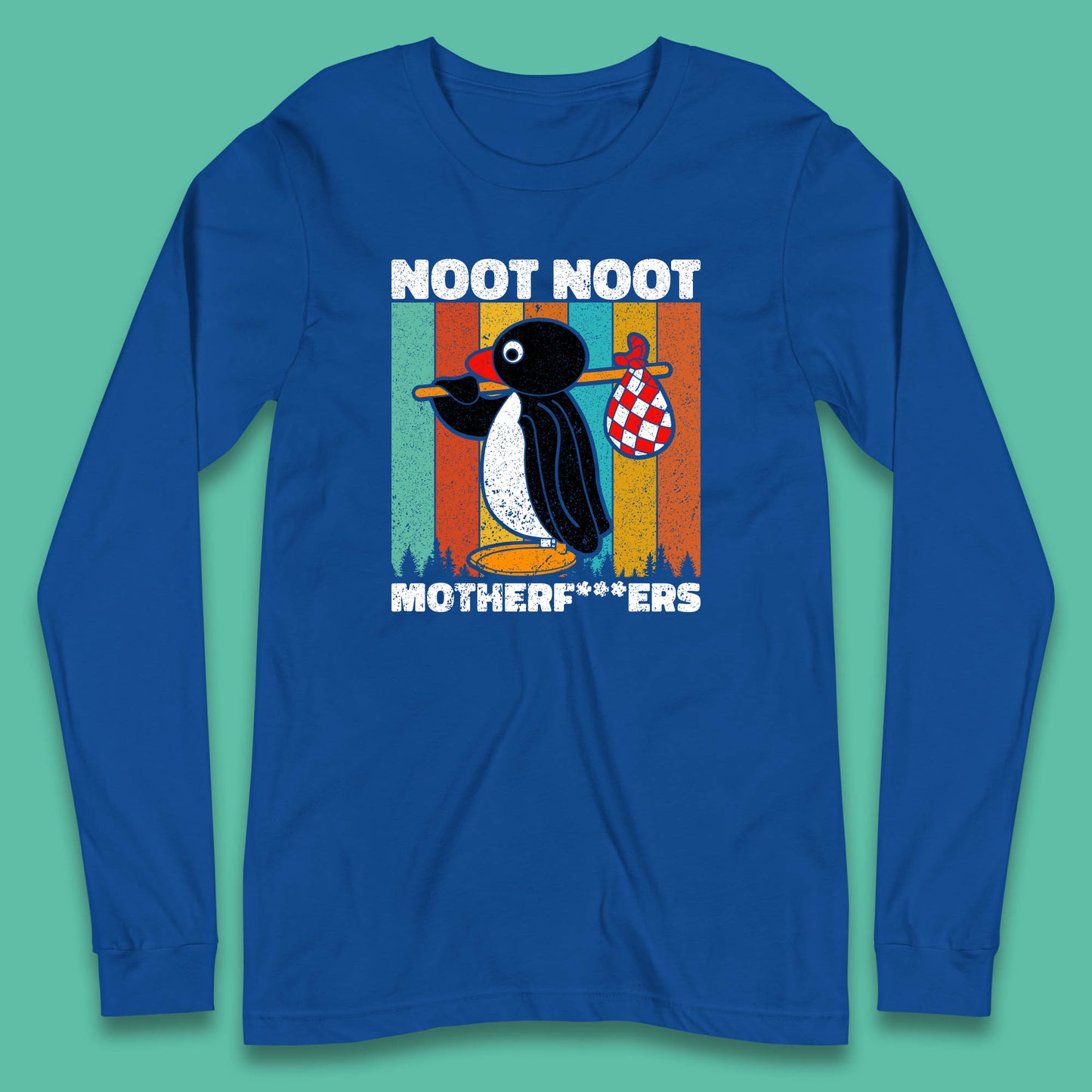 Noot Noot Pingu Madafakas Motherfcukers Funny Meme Vintage Retro Cartoon Anime Manga Long Sleeve T Shirt