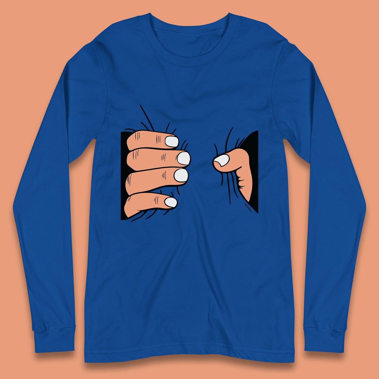 Crushing Handshake Big Hand Squeezing Funny Hand Grabbing Photographic Long Sleeve T Shirt