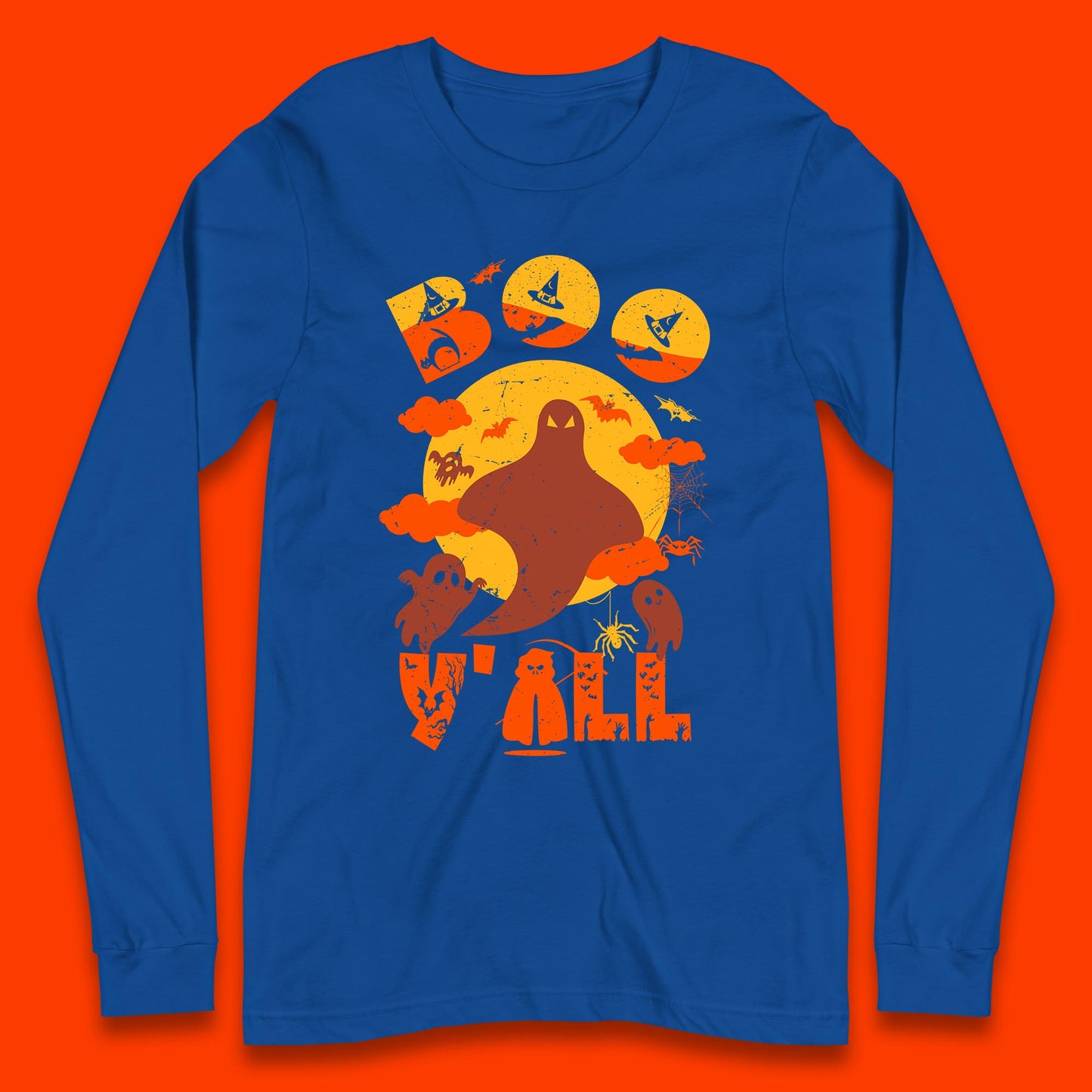 Halloween Boo Y'all Hey Boo Funny Spooky Halloween Party Long Sleeve T Shirt