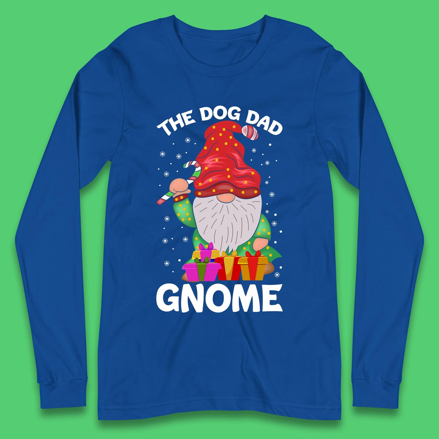 the dog dad gnome christmas long sleeve t shirt