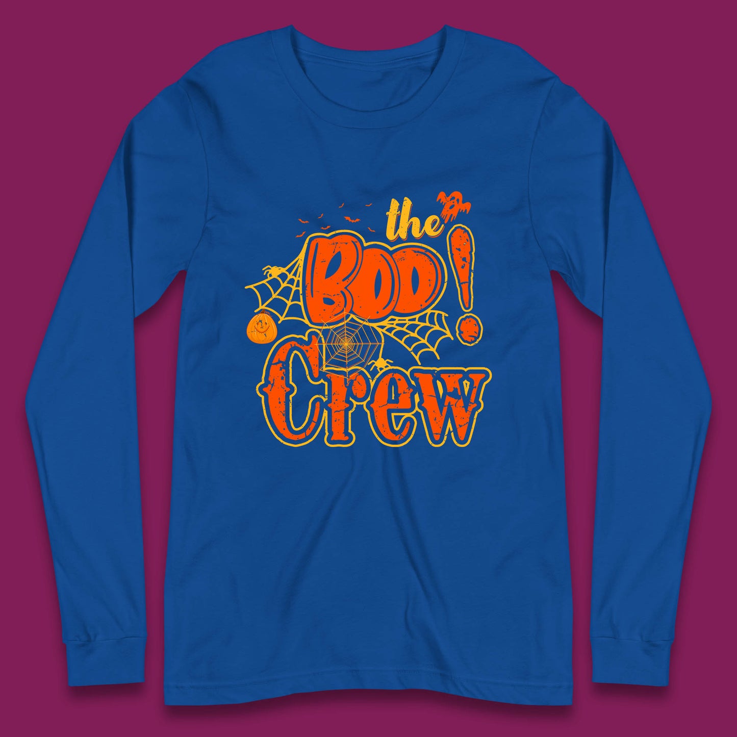 The Boo Crew Halloween Boo Squad Horror Scary Spokky Matching Costume Long Sleeve T Shirt