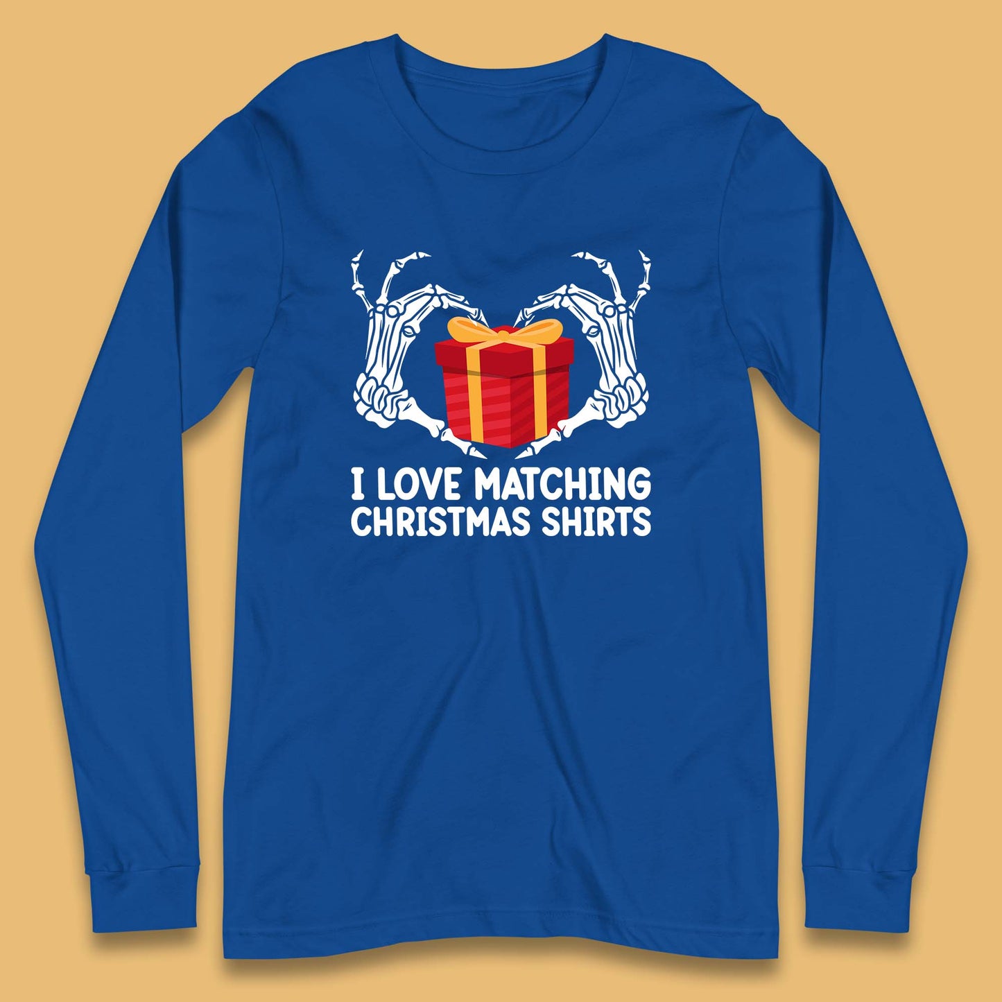 skeleton hands gift box christmas long sleeve t shirt