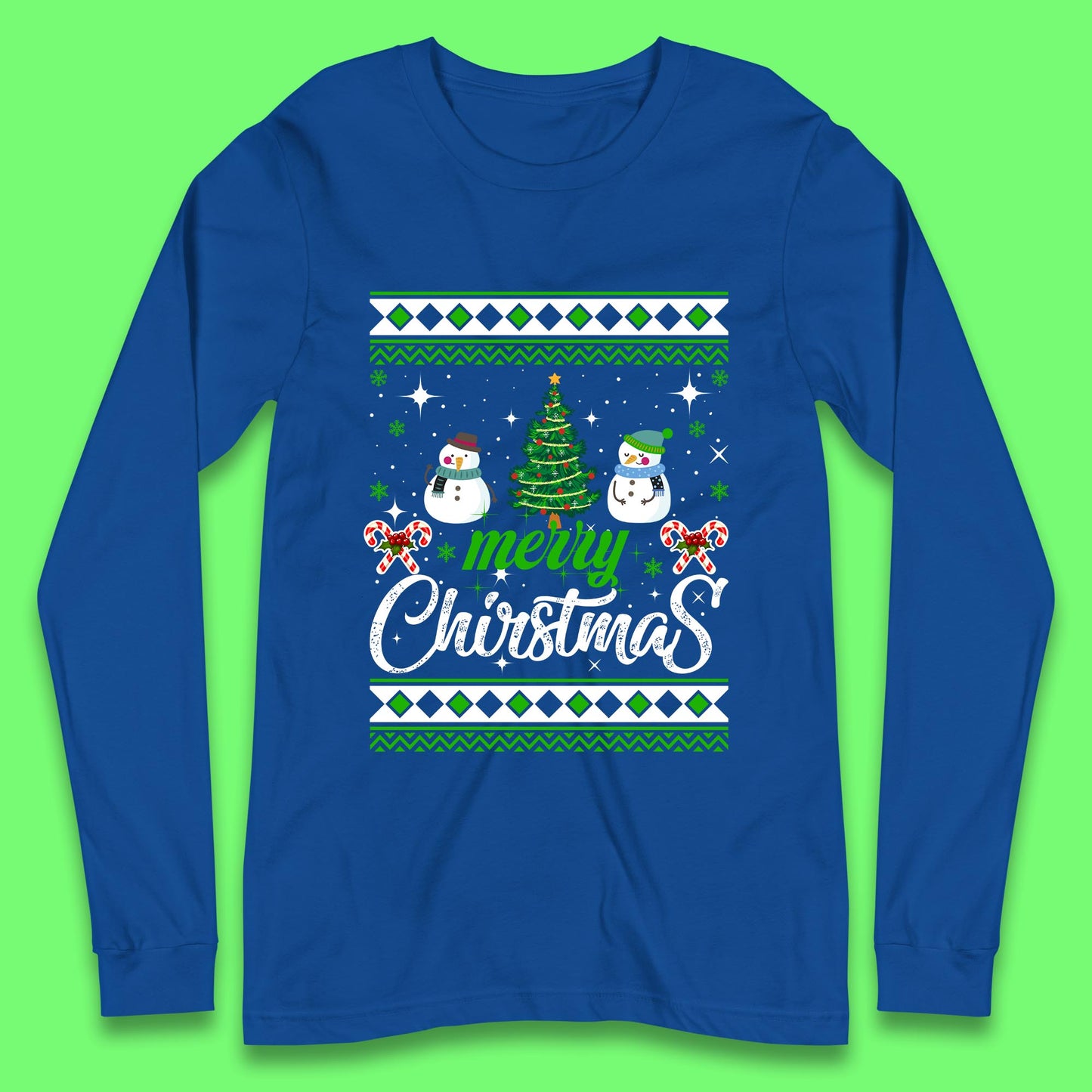 merry christmas snowman long sleeves t shirt