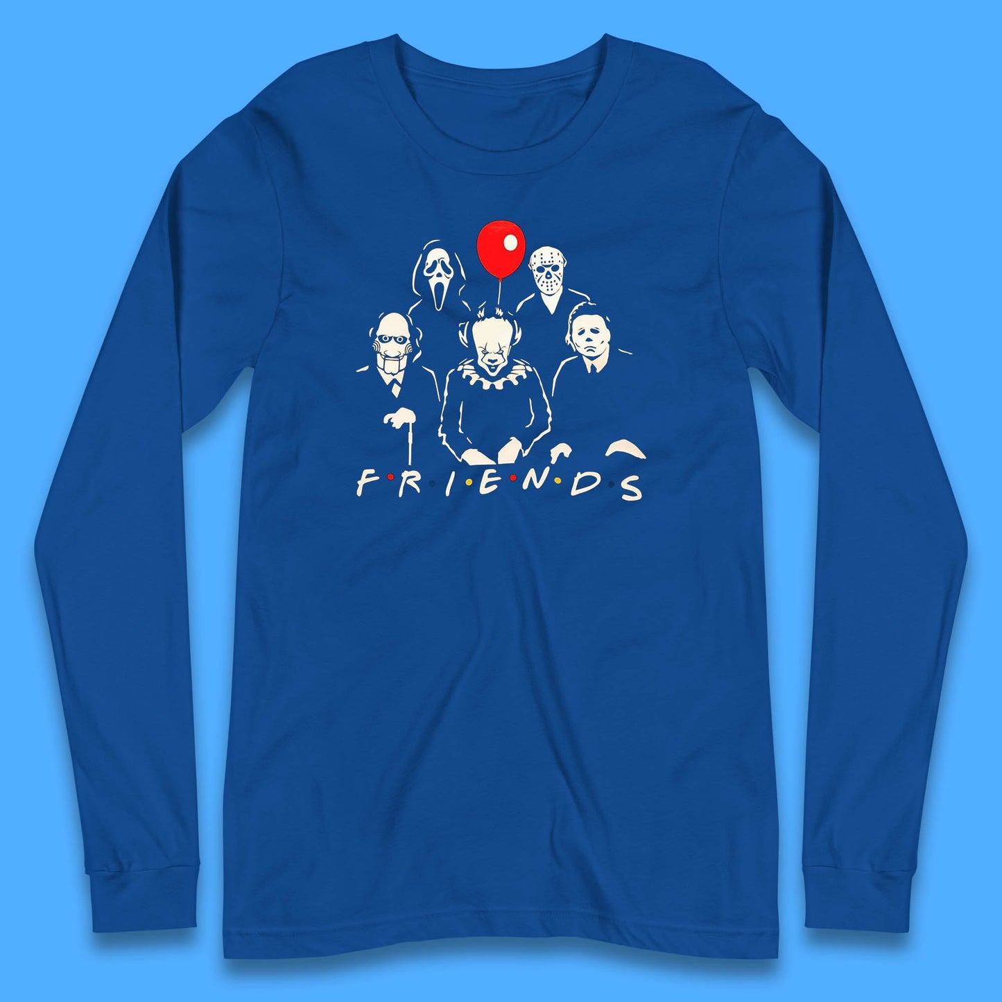 Halloween Friends Horror Movie Killers Characters Halloween Villians Long Sleeve T Shirt